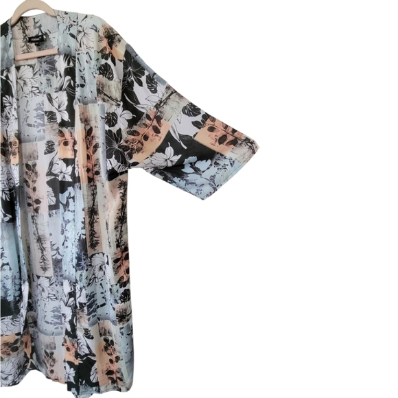 Tolani Kimono Duster‎ Cardigan OS Grace Floral Tropical Multicolor Lightweight - Picture 6 of 11